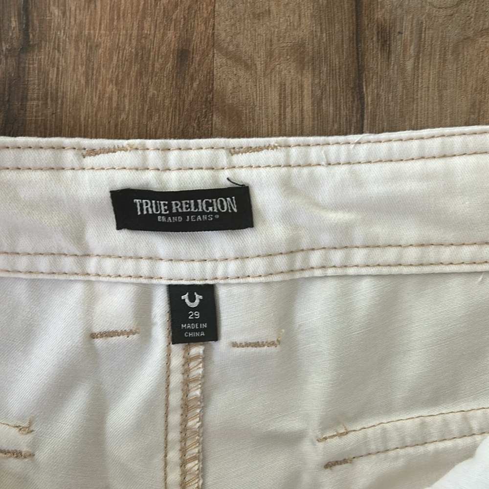TRUE RELIGION WOMENS MILITARY CARGO PANT WINTER WHITE Sz 29 NEW - Picture 9 of 13